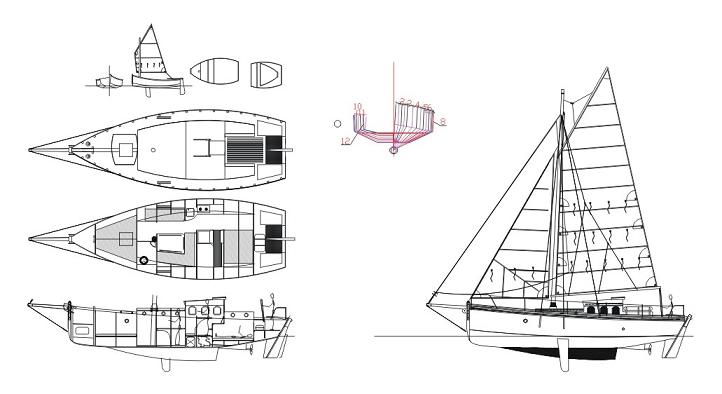 plan du voilier en cp epoxy